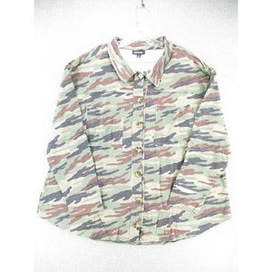 Societie Jacket Womens 22/24 Camo Olive Long Sleeve Shayan Button Front